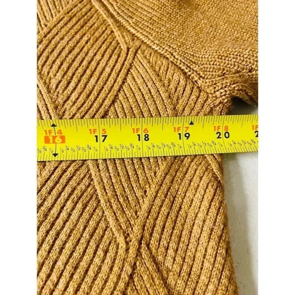 Talbots cable knit cowl/turtleneck sweater size Small Tan NWT - Picture 7 of 10
